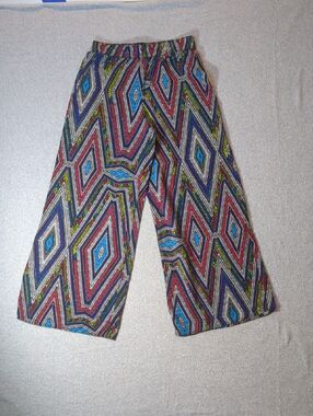 Mossimo Boho Wide Leg Palazzo Pants Sz M Multicolor Geometric Festival